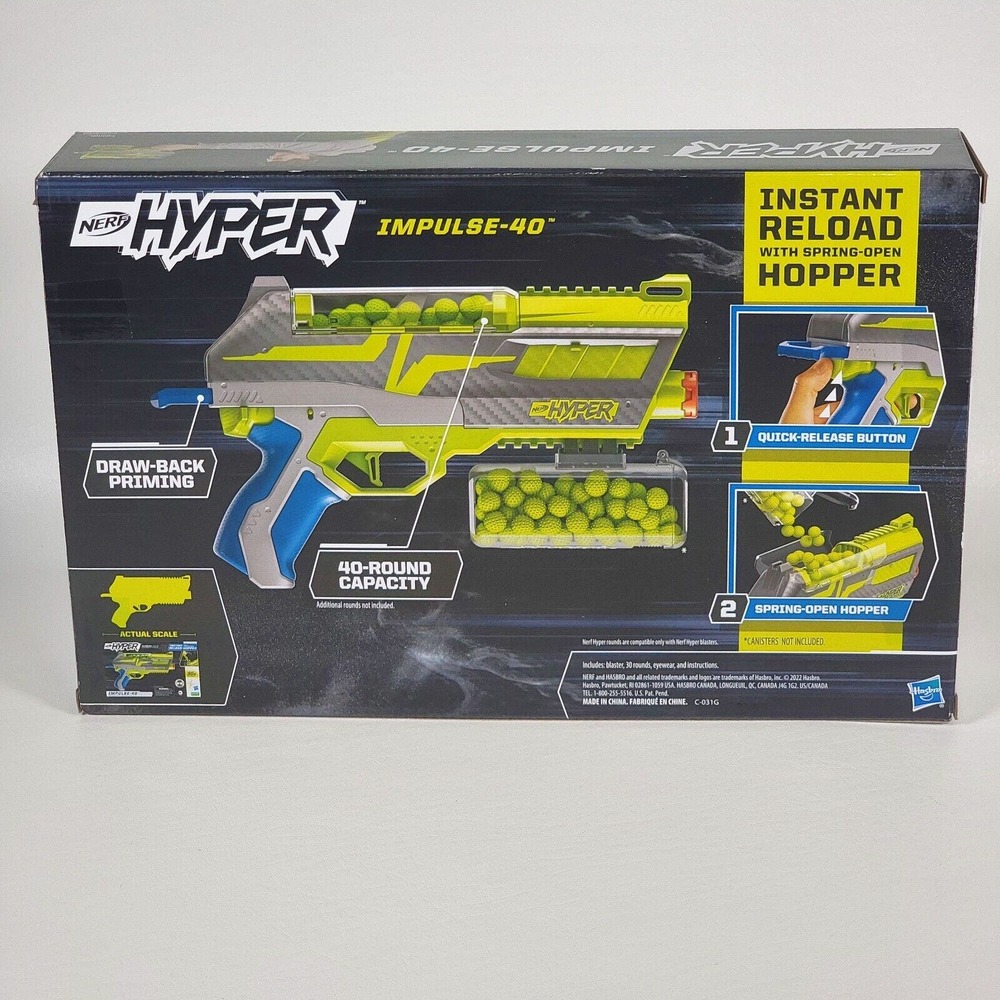Nerf Hyper Impulse-40 Blaster Spring-Open Hopper Instant Reload 30‎ Rounds NEW - Picture 4 of 8